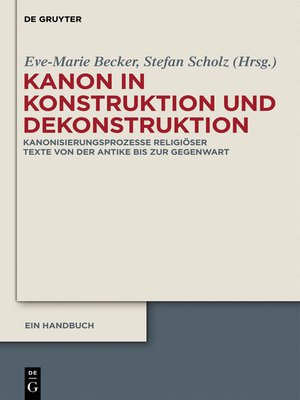 cover image of Kanon in Konstruktion und Dekonstruktion